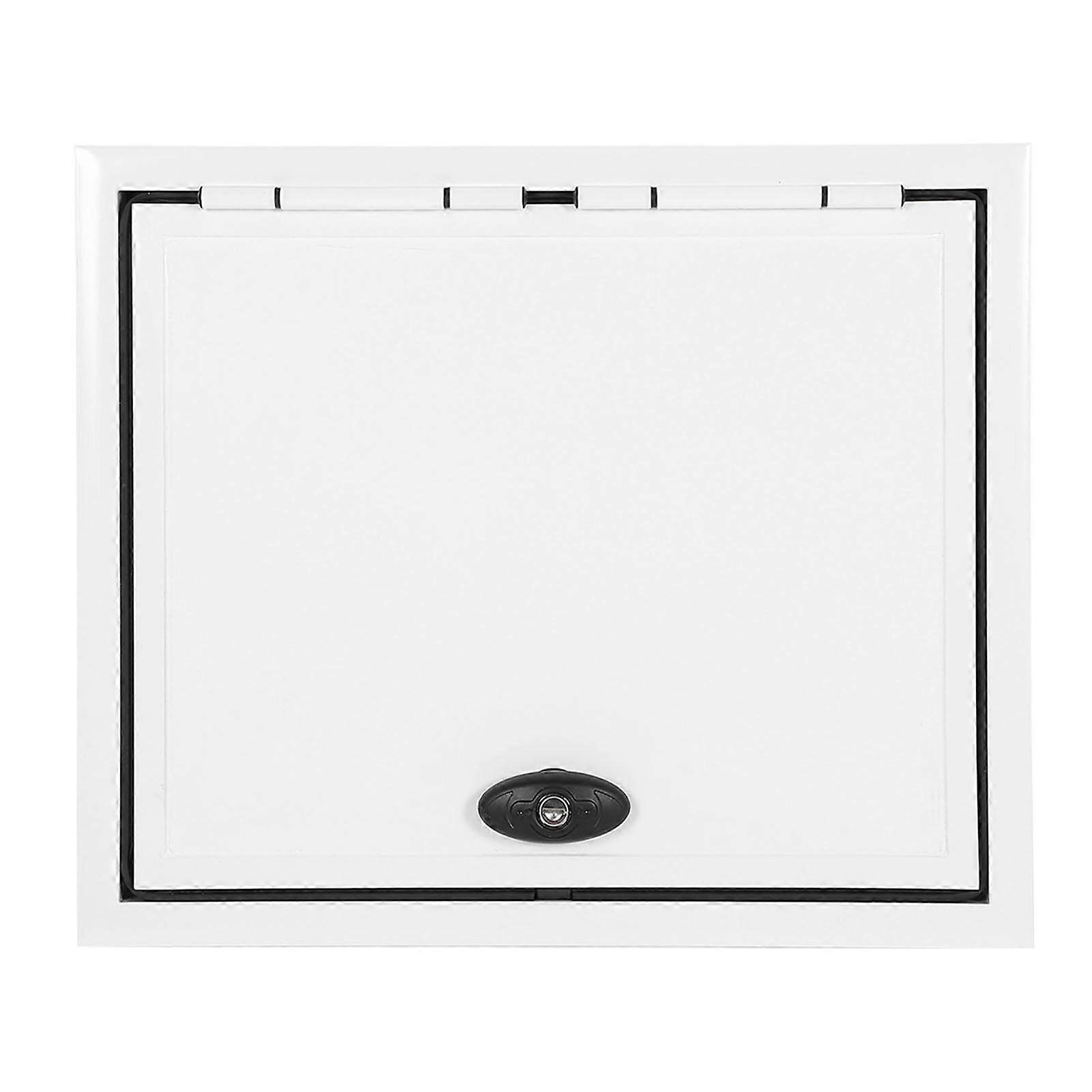 Rv Storage Hatch Door 24 X 24 Inches UV Resistant Aluminum Alloy Square RV Baggage Door with Lock Support Rod for Camper Caravan