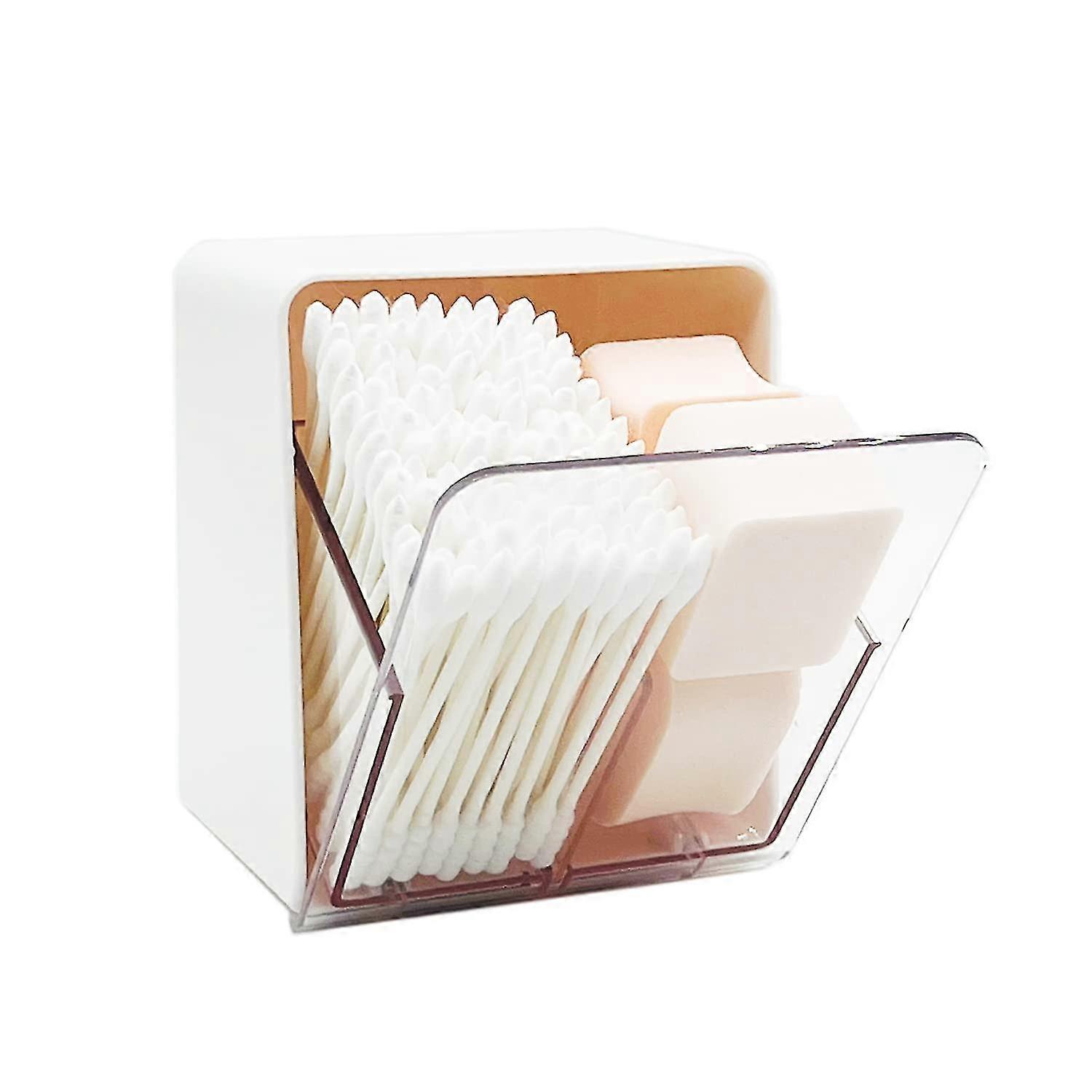 New ModelsCotton Balls Holder Canisters For Cotton Balls, Rounds, Floss, Dispenser Container Box White