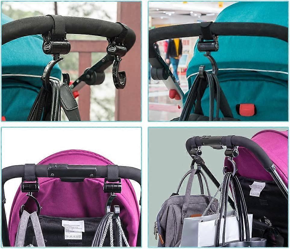 Stroller Hooks, 2PCS Stroller Bag Hooks Hook for Strollers Universal Stroller Clip Accessory (Pack of 2)