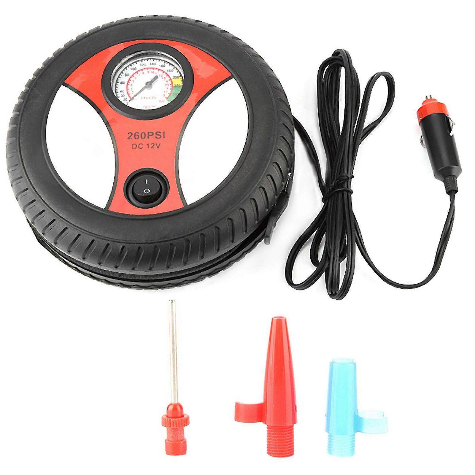 12V Portable Car Air Compressor Pump Visual Tire Pressure Gauge Motorcycle Bike Tyre Inflator NO.23324