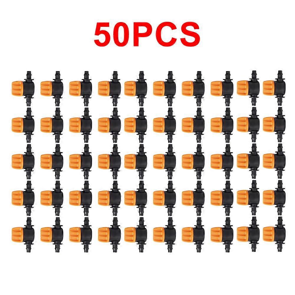 20/50/100pcs 1/4" Pipe Mini Valve Hose Controller Barbed Adapter Agriculture Micro Drip Irrigation Watering System Fittings