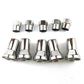 10pcs Tr413/tr414 Chrome Car Truck Tire Wheel Tyre Valve Stem Hex Caps With Sleeve Covers Left Right Front Rear Auto Accessories