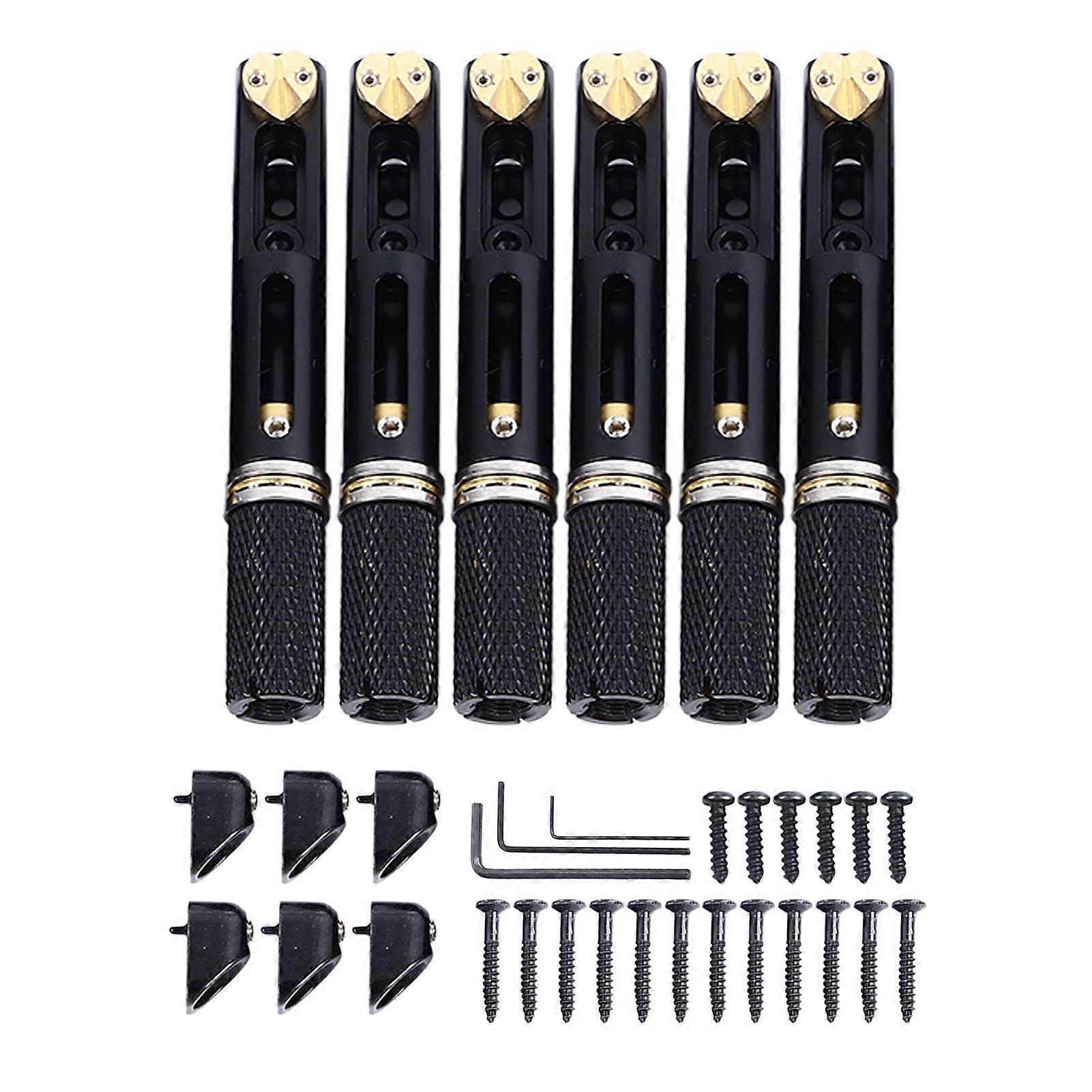 Headless Electric Guitar Bridge Split Headless Electric Guitar String Bridge For Practice Performance Black