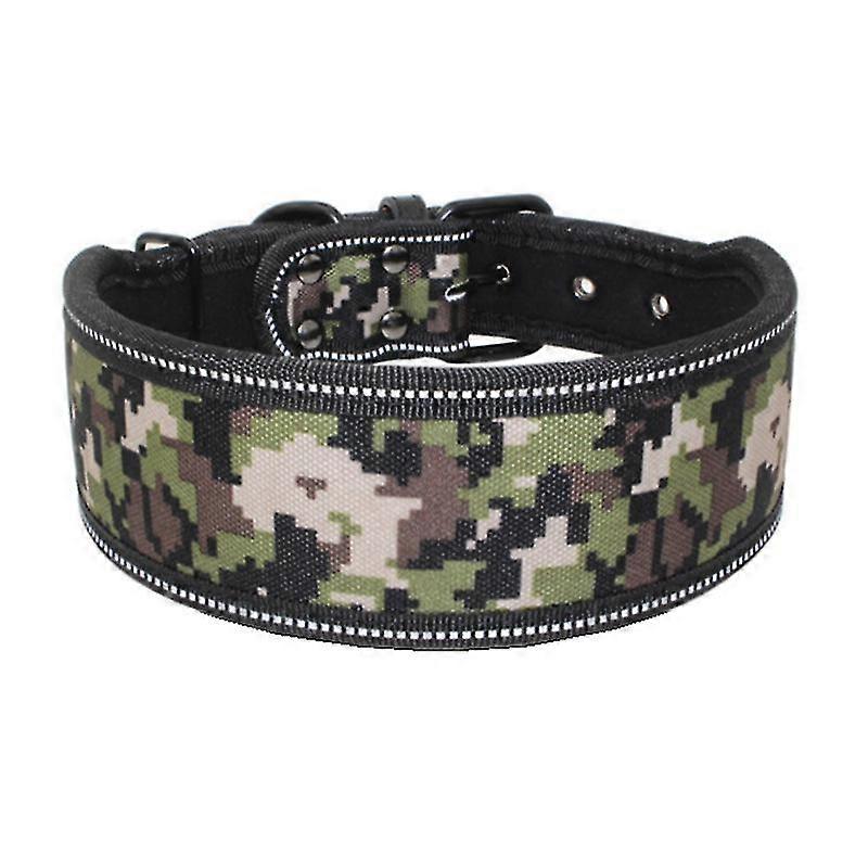 GYFDYM Reflective Large Puppy Dog Collar With Adjustable Buckle Pet Collar For Small Medium Large Dogs Pitbull Leash Dog Chain