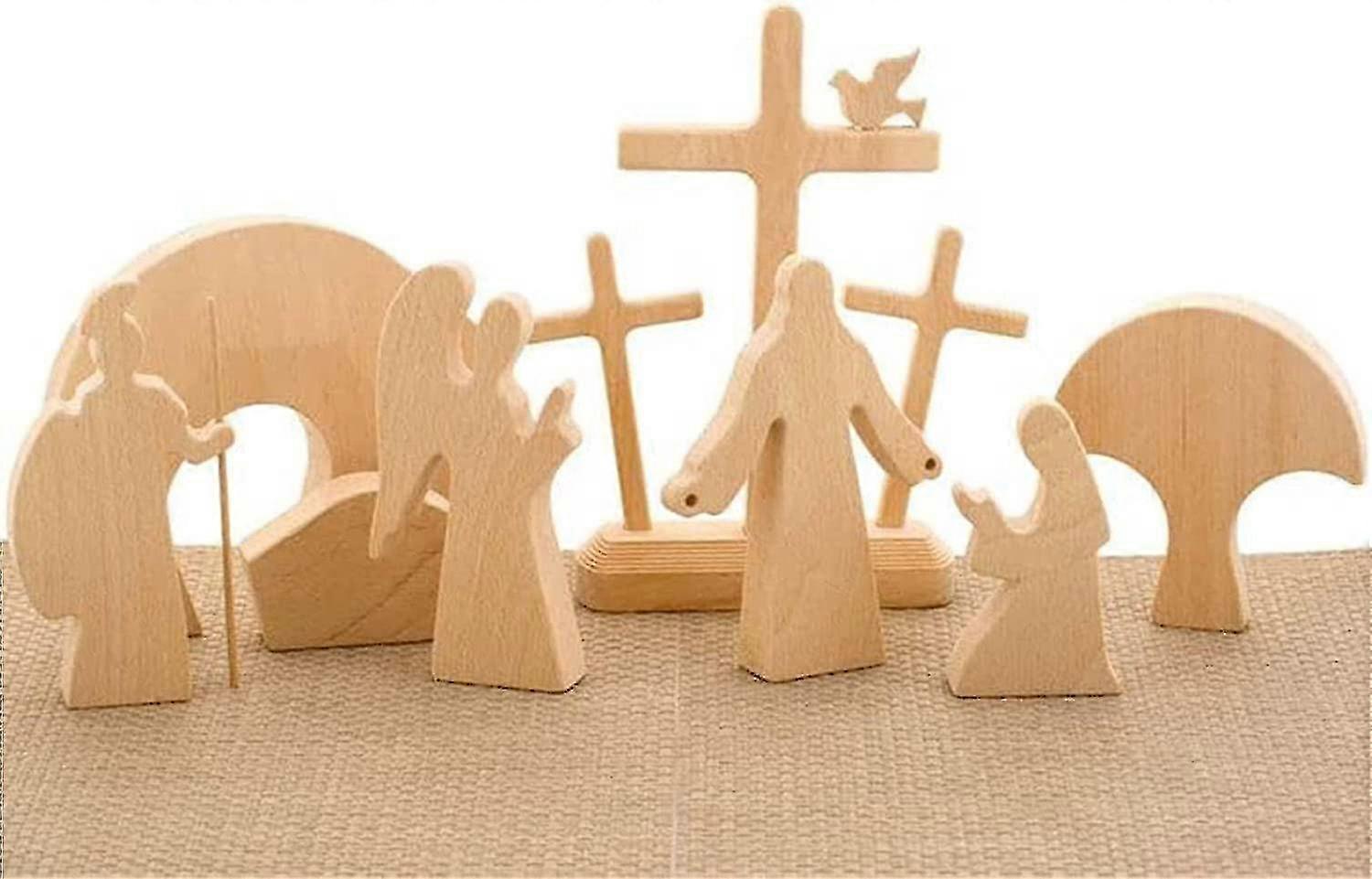 Wooden Easter Scene Decoration Small Little Easter Nativity Scene Jesus Nativity Scene Decorations