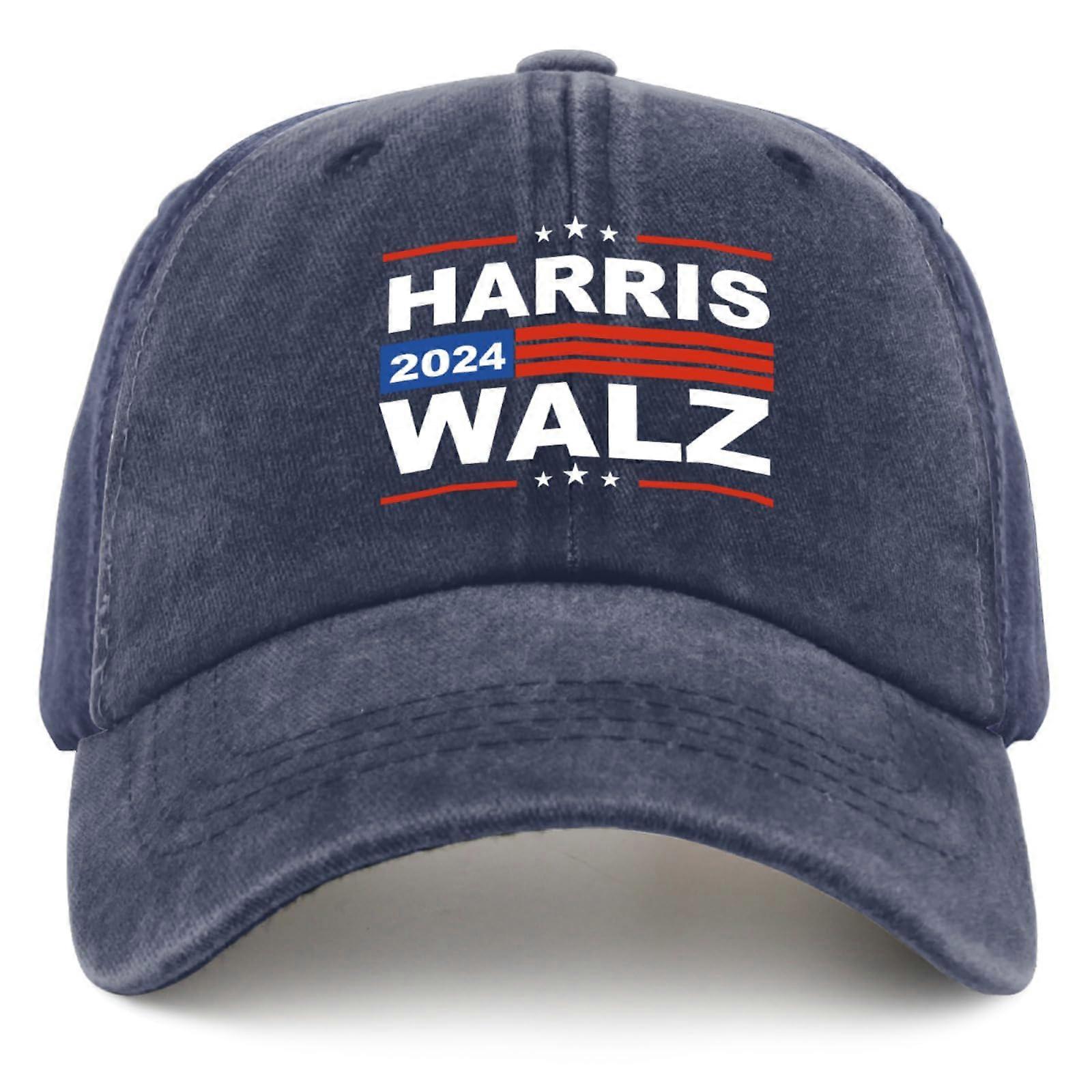 Harris Walz 2024 Broderad hatt Justerbar hatt Kamala Harris Kampanjkeps, Kampanj