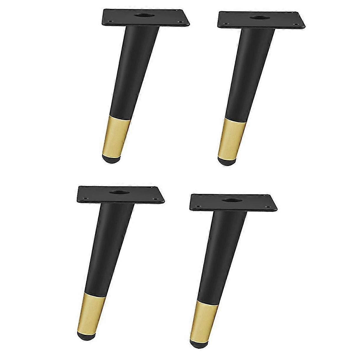 4 قطع الساقين للأثاث المعدني الأسود والذهبي أريكة سرير الحديد الجدول القدم ومكتب كرسي مضمد المقصورة