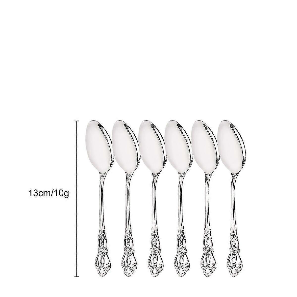 6/24pcs Silver Dinnerware Set Knife Fruit Fork Spoon Ice Spoon Flatware Stainless Steel Cutlery Kitchen Silverware Tableware Set