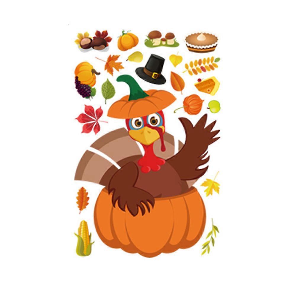 Thanksgiving Turkey Sticker Pumpkin Maple Leaf Fruit Static Sticker