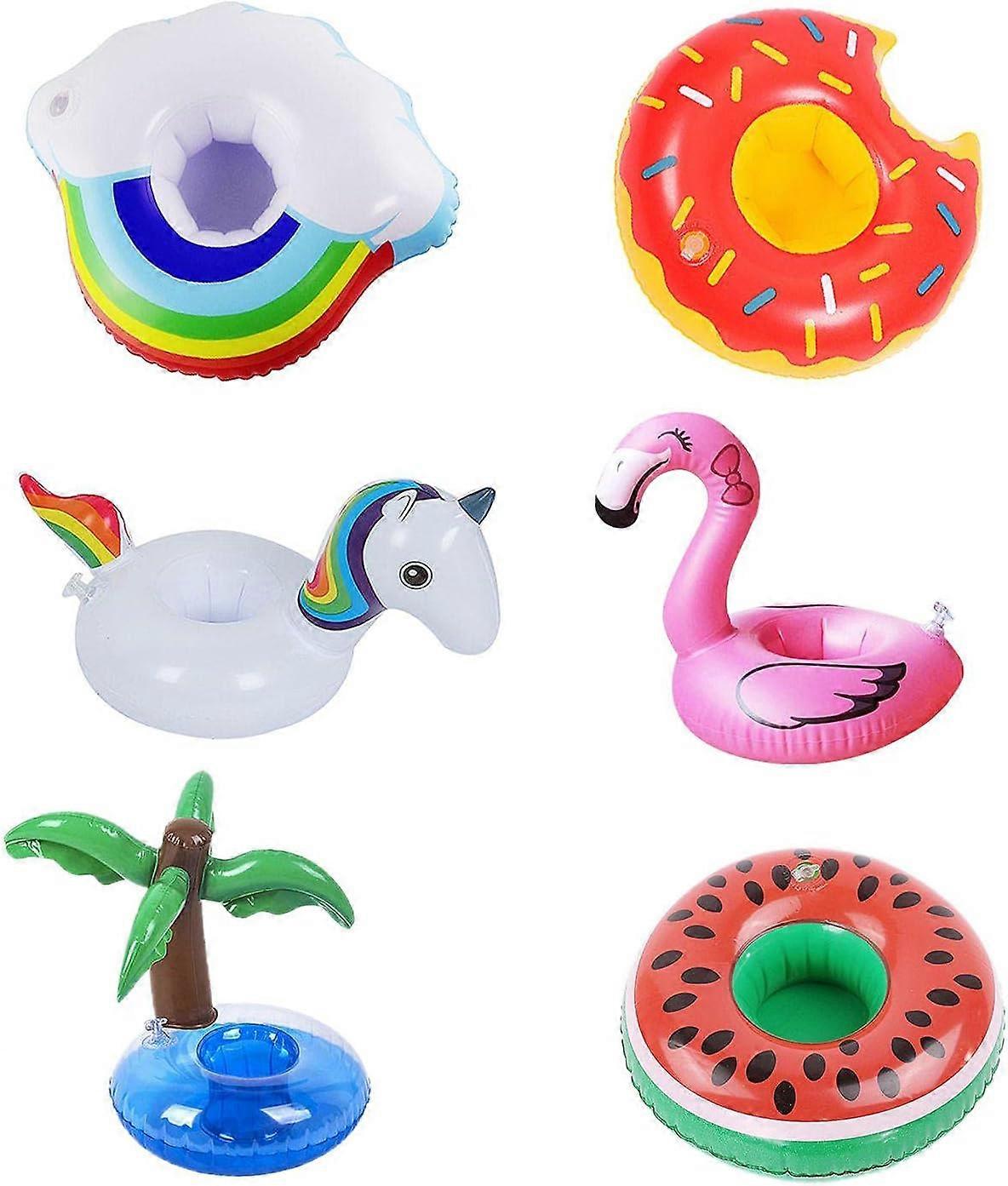 6-delad uppblåsbar kopphållare set, dryckeshållare för bubbelpool, uppblåsbar pool, poolleksaker, lämplig för sammankomster, helgdagar, simning