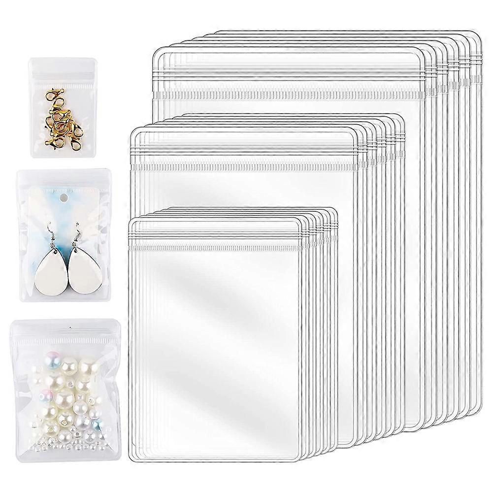 150個 3サイズ クリアイヤリングバッグ 防水バッグ 厚みのある再利用可能なジュエリー収納ポーチ リング用