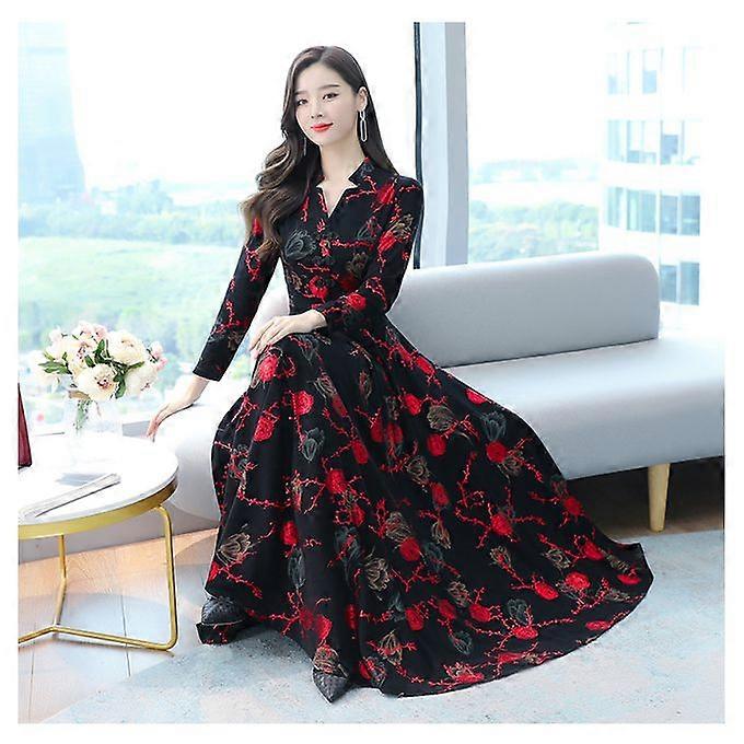 Elegant Lady Dress Red Floral Print V Neck Long Sleeve Swing Party Prom Wedding Mother Fashion Maxi Women Dresses 351 | Fruugo NO Elegant Lady Dress Red Floral Print V Neck Long Sleeve Swing Party Prom Wedding Mother Fashion Maxi Women Dresses 351 | Fruugo NO