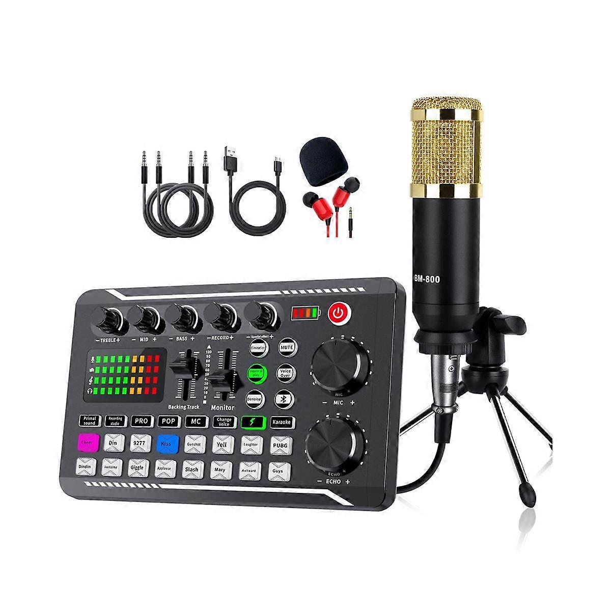 F998 BM800 Set Portable Sound Card Kit Condenser Microphone Set Live Sound Card