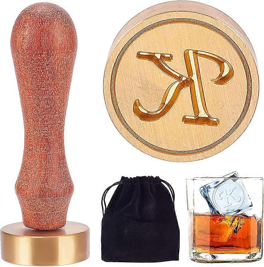 Ice Stamp Letter K Ice Cube Stamp Ice Branding Stamp with Removable Brass Head & Wood Handle Vintage 1.2" Ice Stamp