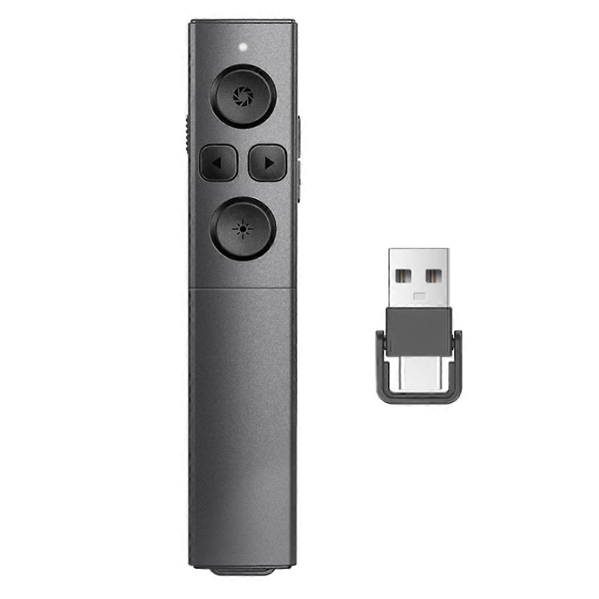 Presenter Clicker Wireless PPT Clicker, 2-in-1 USB A/C Powerpoint Clicker für die Lautstärkeregelung von Folien