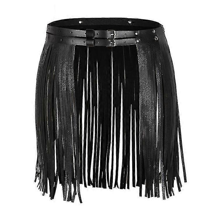 المرأة فو الجلود هامش شرابة تنورة حزام حزام حزام الخصر عالية الخصر تنورة- YuJia