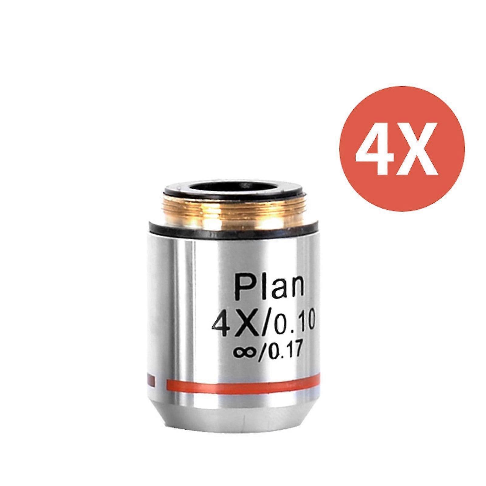 Microscope achromatic objective lens infinity plan din 4x 10x 20x 40x 100x  for biological microscope high definition