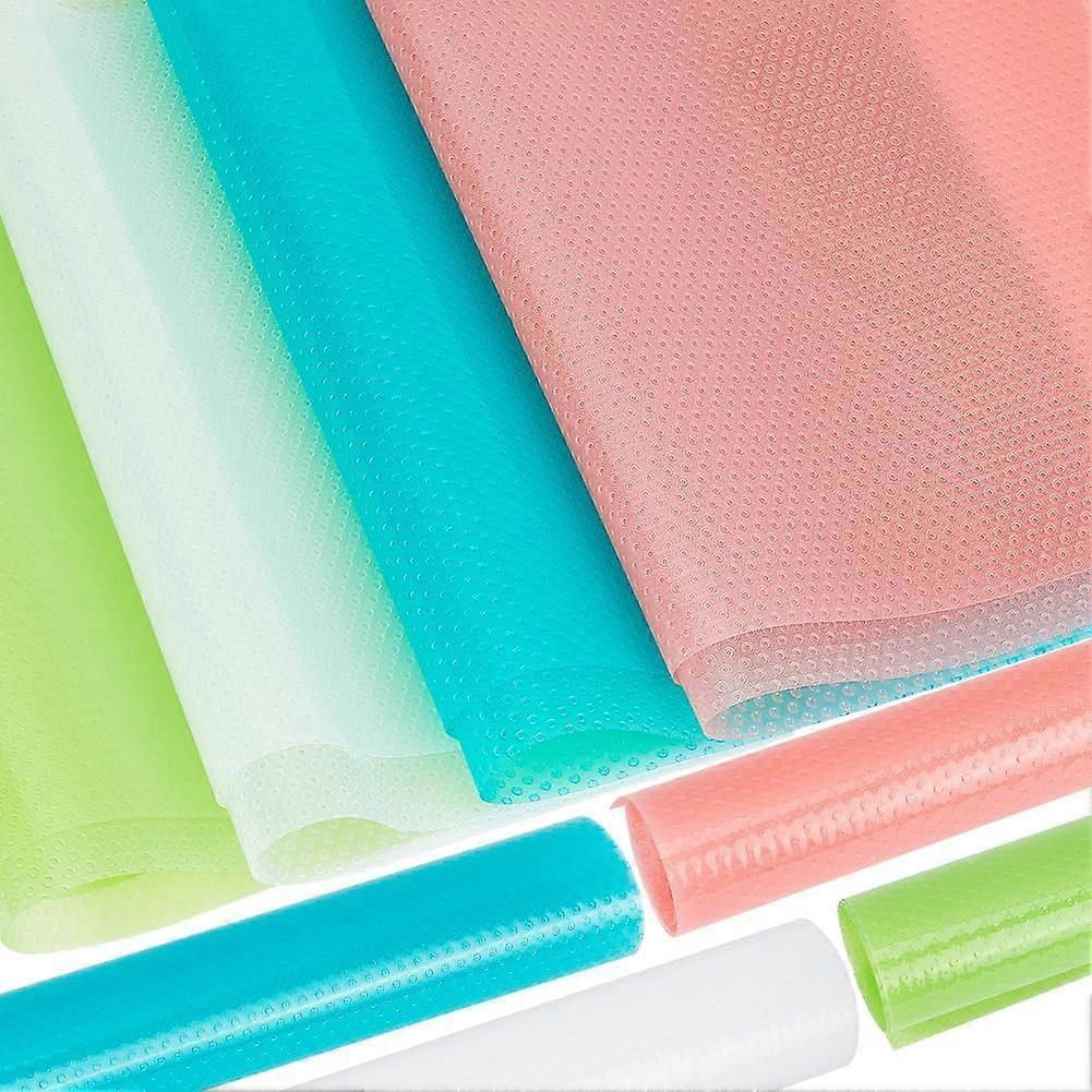 8 ark 4 färger Kylskåpsfoder Mattor Tvättbara EVA Kylskåpsmattor Foder Kuddar Foder Lätt att rengöra för hyllor Frys Glashylla Skåp Ca