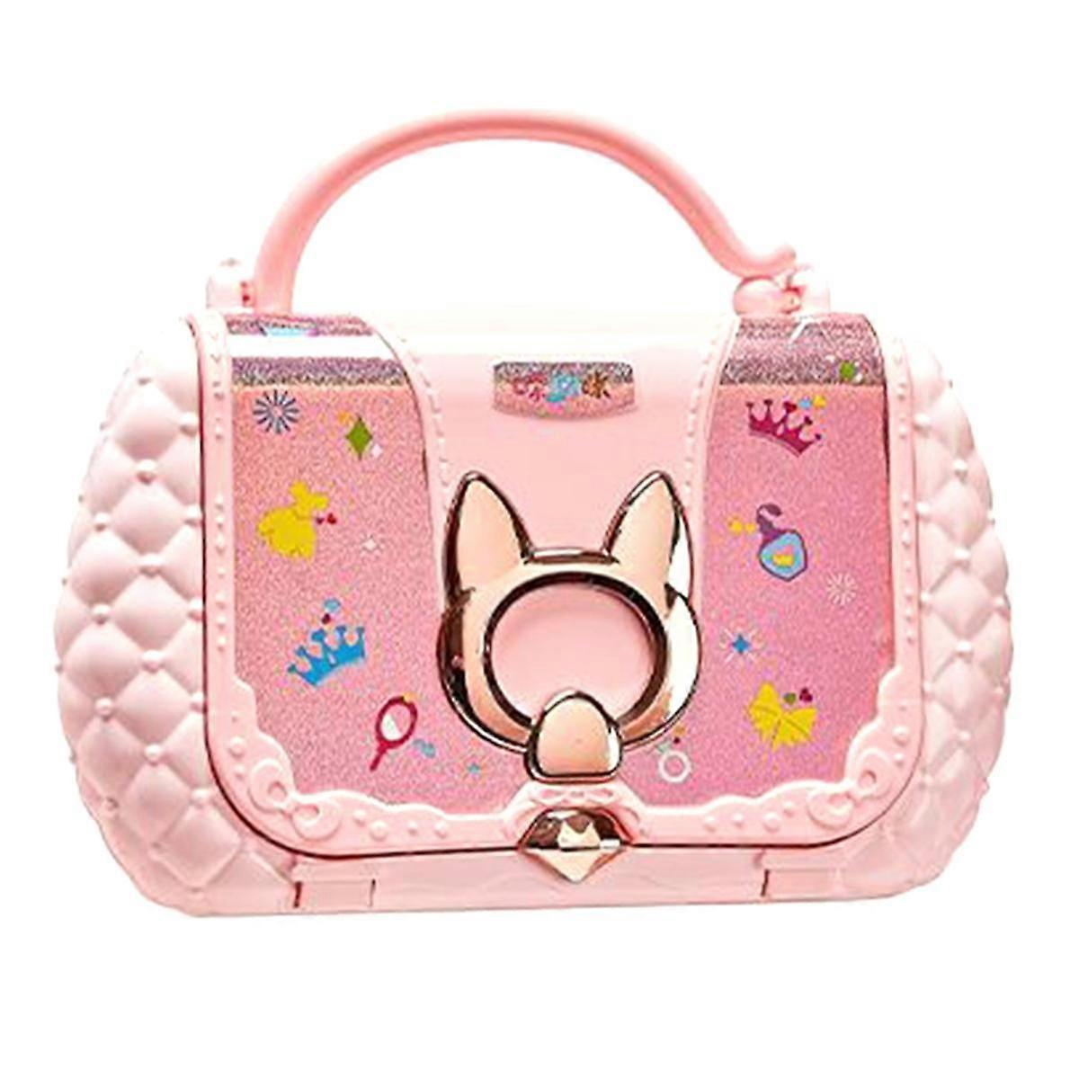 مجموعة أدوات تجميل للأطفال، حقيبة صغيرة قابلة للغسل، مجموعة أدوات تجميل تظاهرية مع مرآة، غير آمنة