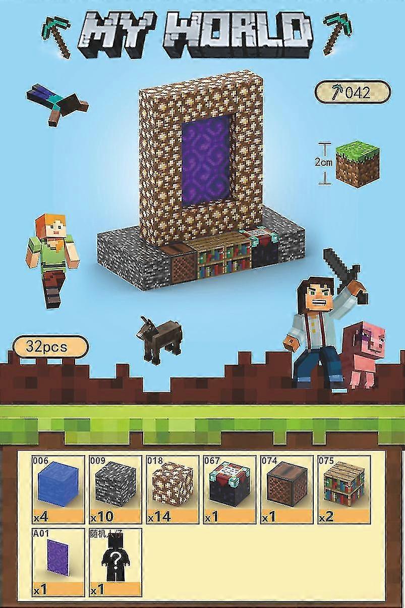 32pcs T042 Portal Building B Stackable Mini Toys Cube Set Toys