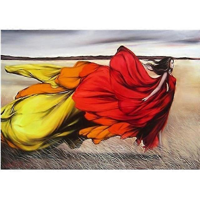 كامل الحفر دي الماس اللوحة امرأة في الأحمر الأصفر اللباس الشمالي الجدار ديكور الفن الماس التطريز الفسيفساء الصليب غرزة حجر الراين Funhome