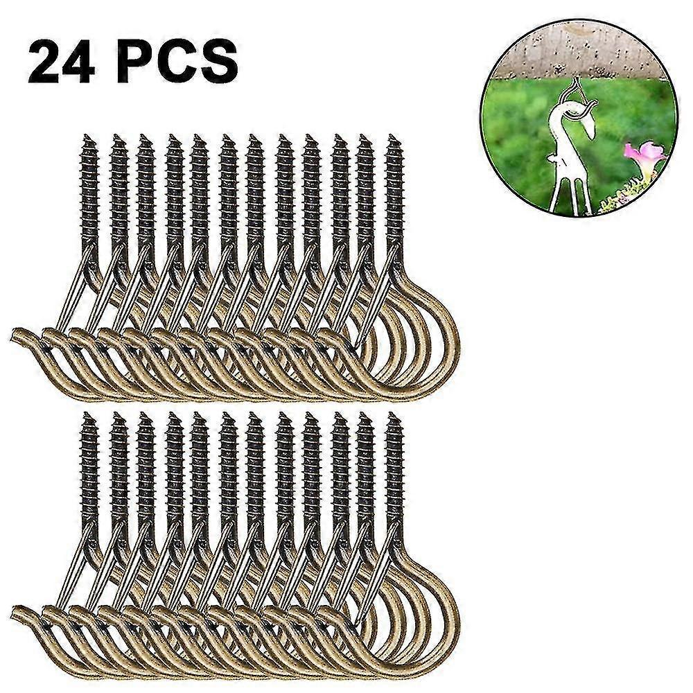 24 Pcs Screw In Hooks Outdoor String Lights Safety Screw Hook