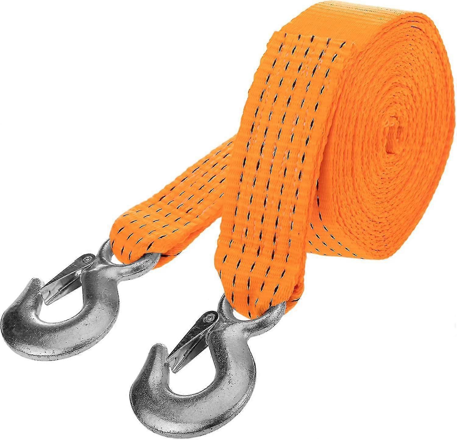 Loading Strap With Safety Hook 4m For Lifting And Towing, Color Orange Auspicious--