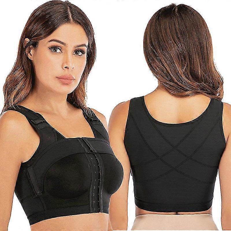 Womens Front Closure Bra Post-surgery Posture Corrector Shaper Tops With Breast Support Band