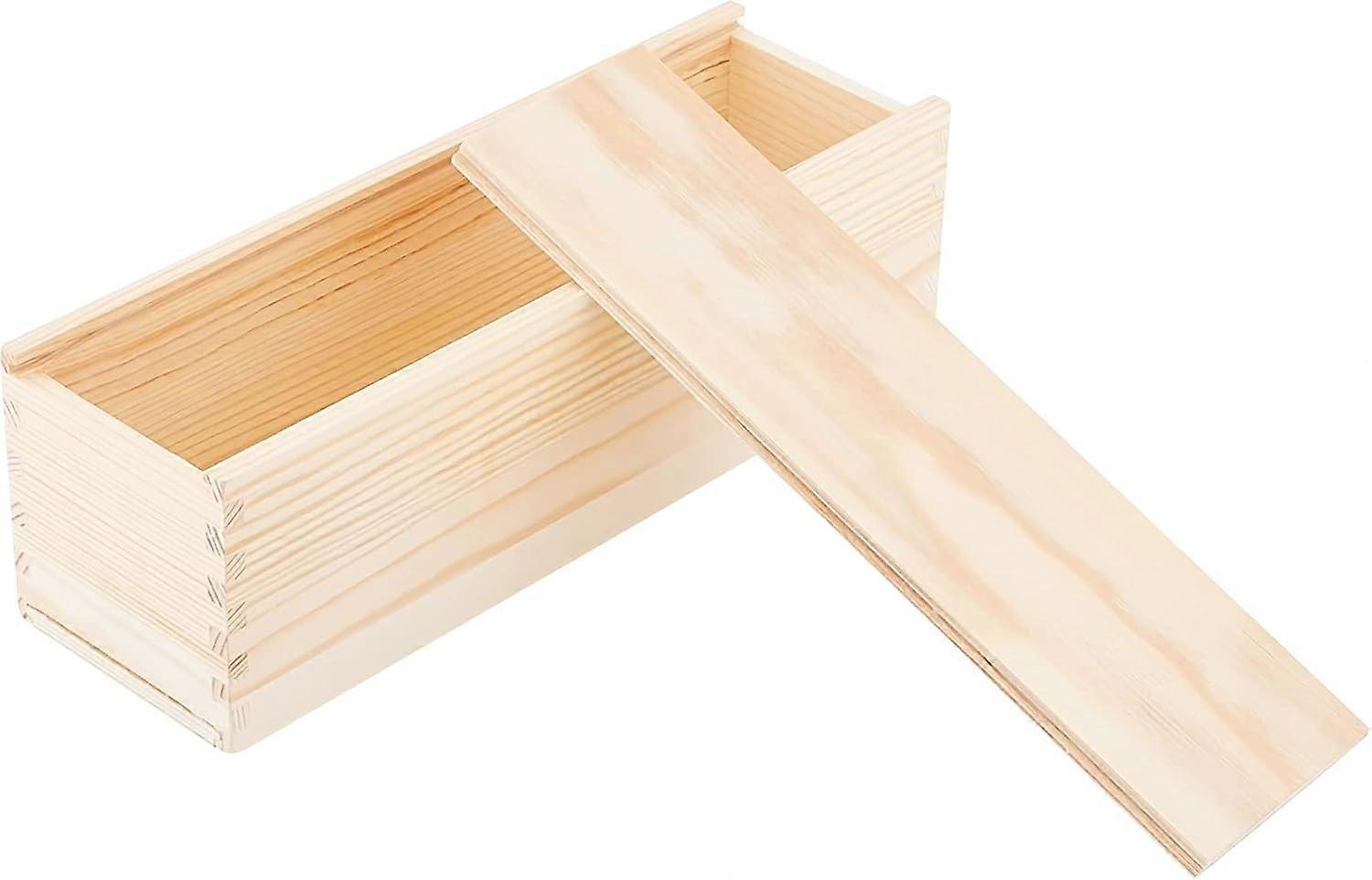 Rectangle Wooden Soap Mold Double Thrust Covers Handmade Soap Making Mold Tool Burlywood Storage Box Unfinished Decorations