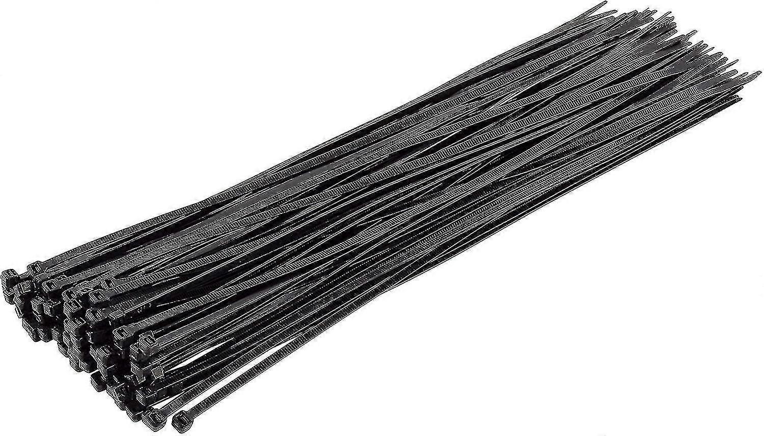 Fascette lunghe in argento resistenti, 370 mm x 4,8 mm, confezione da 100, cerniera in nylon premium