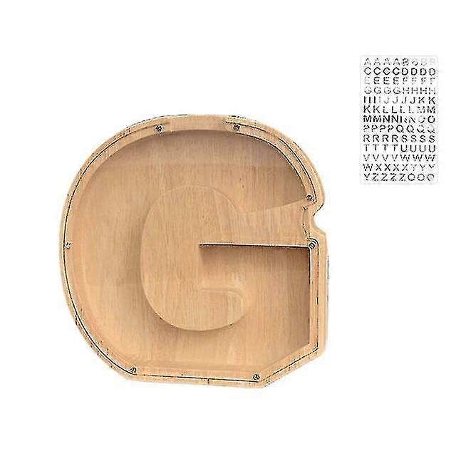 Creative Nordic Style Wooden Letter G Piggy Bank