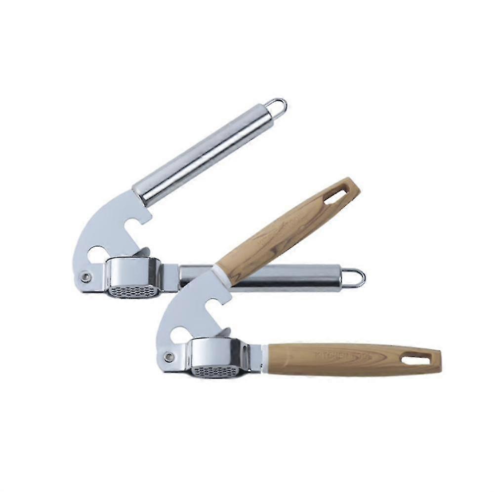 2pcs Stainless Steel Multifunction Garlic Press Crusher Kitchen Ginger Squeezer