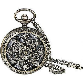 Women's Retro Pocket Watch Analog Quartz Watch With Chain Gift