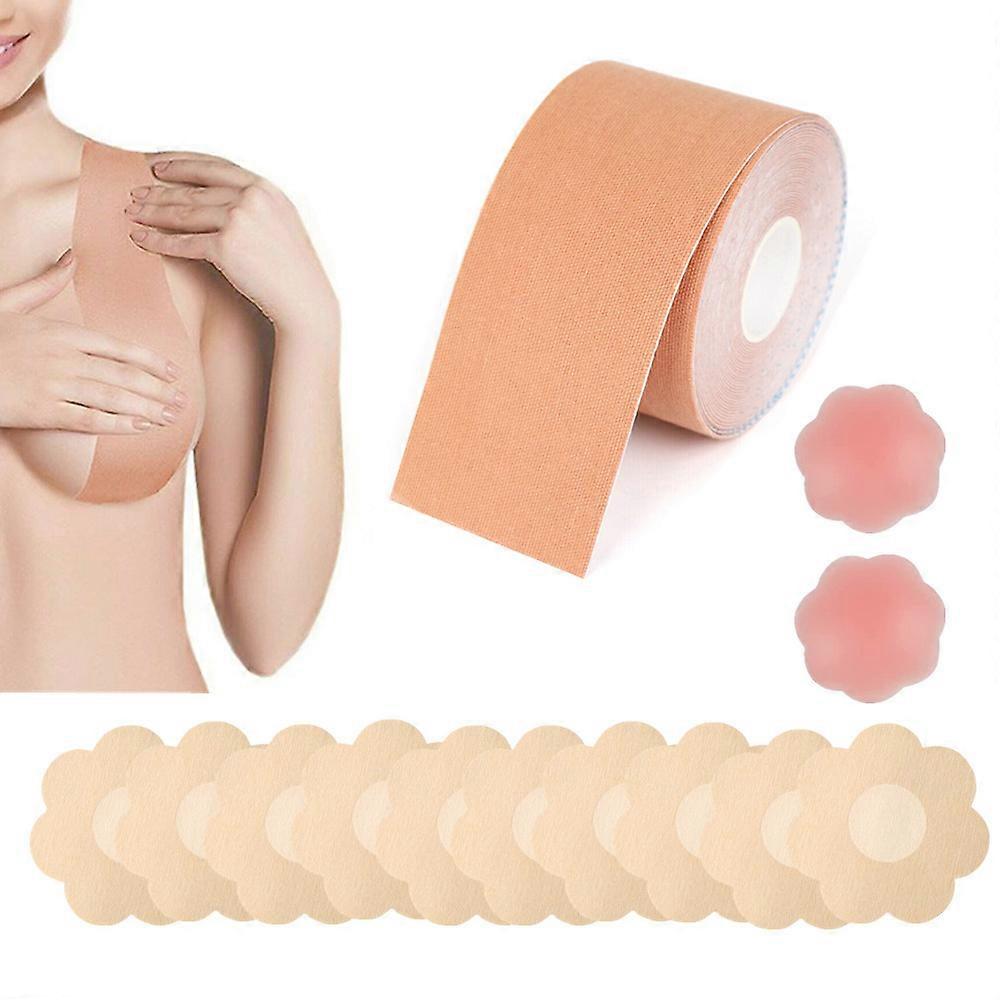 Boob Tape for Breast Lift,Boobytape for Achieve A-G Cup Chest Support & Lifting Breasts contours,Invisible Waterproof Sweatproof Bob Tapes with Reusab