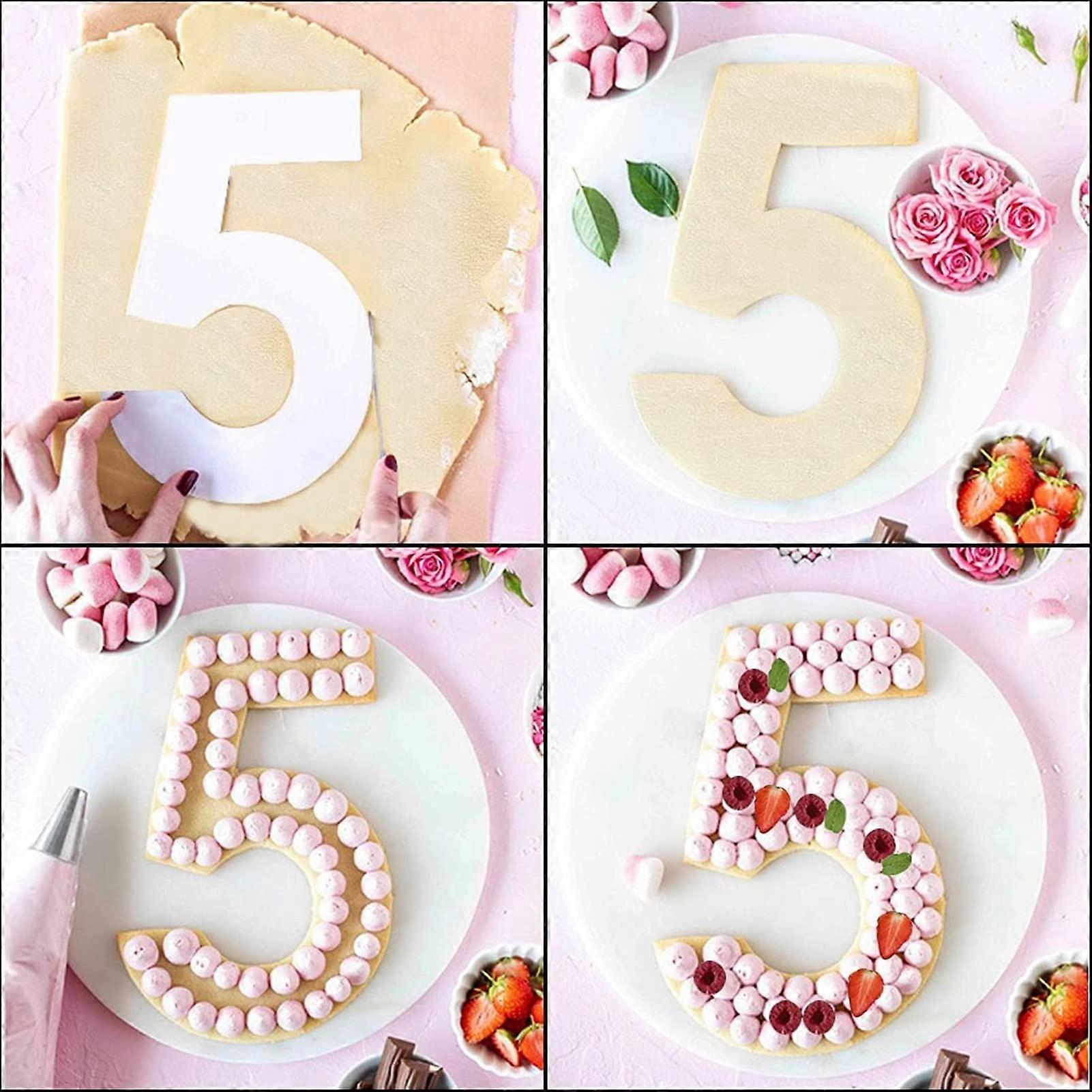 Lot De 9 Moules à Chiffres Pour Gâteau 0 à 8 - Format 10 Pouces (25.4 Cm), PET Réutilisable