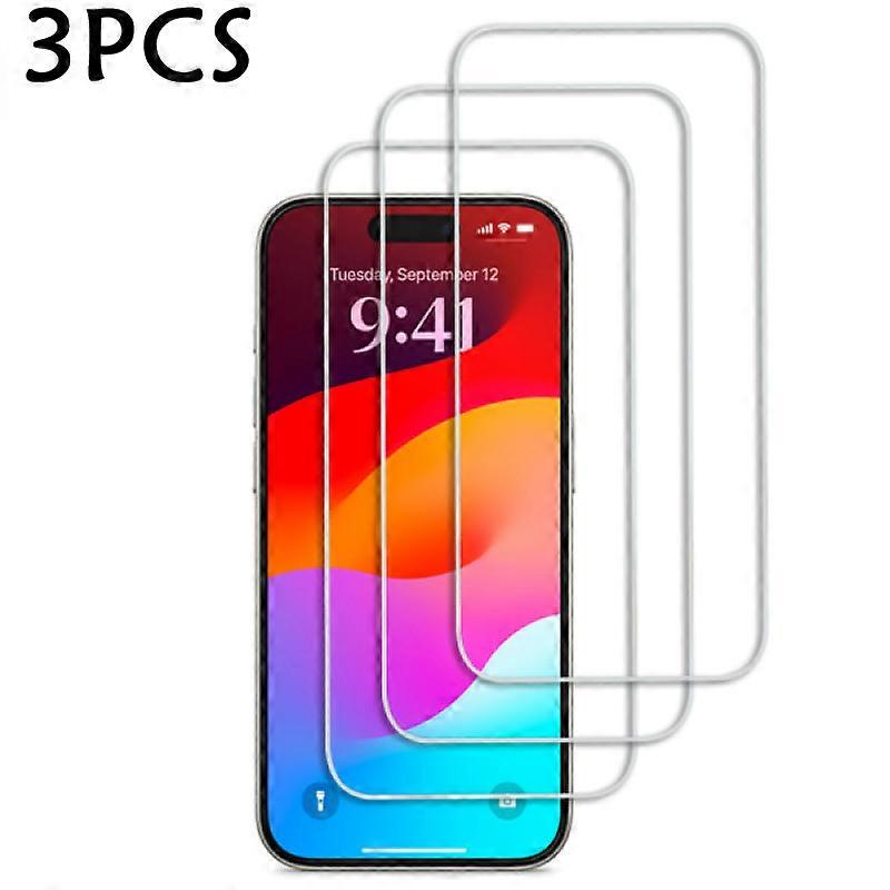 3-Pack iPhone 15 Plus Tempered Glass Screen Protector