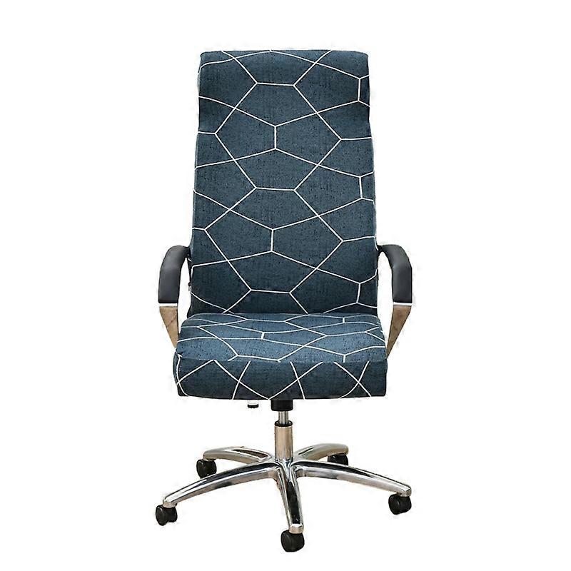 オフィスチェアカバーブルーグリーンパターンラージノンスリップ回転シートケースユニバーサルアームレストプロテクターチェアカバー