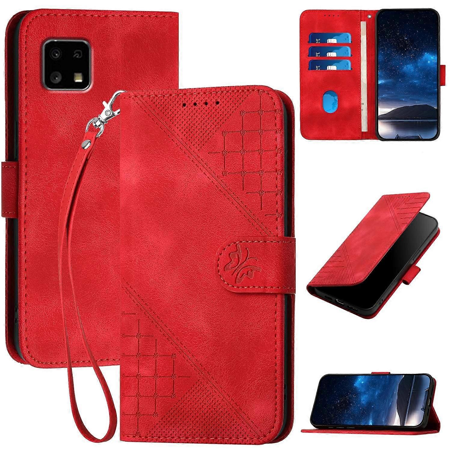 YX0080 Grid Butterfly PU Case For Sharp Aquos Sense4