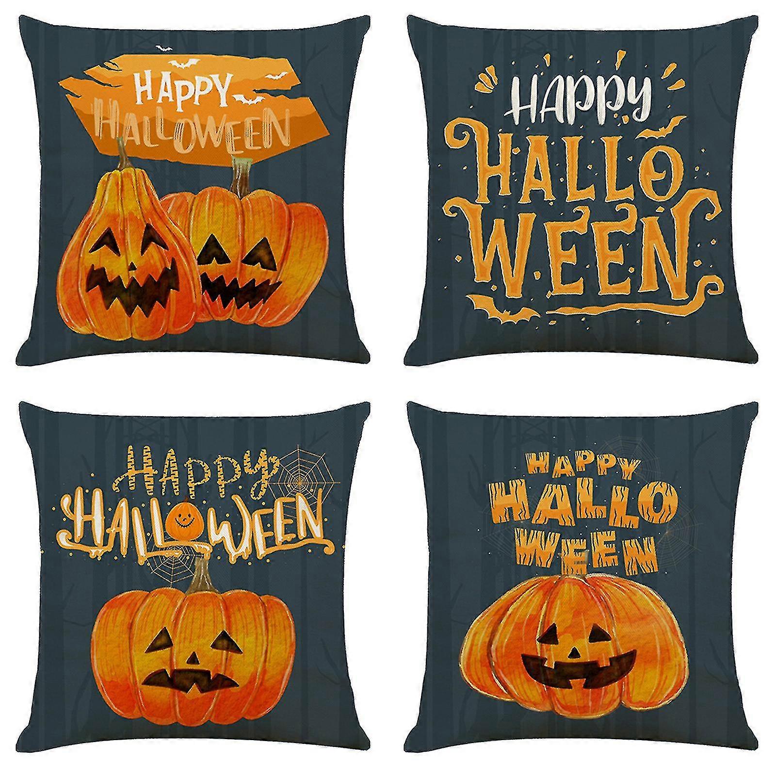Halloween Pillow Case Pumpkin Pillow Case 4-piece Set