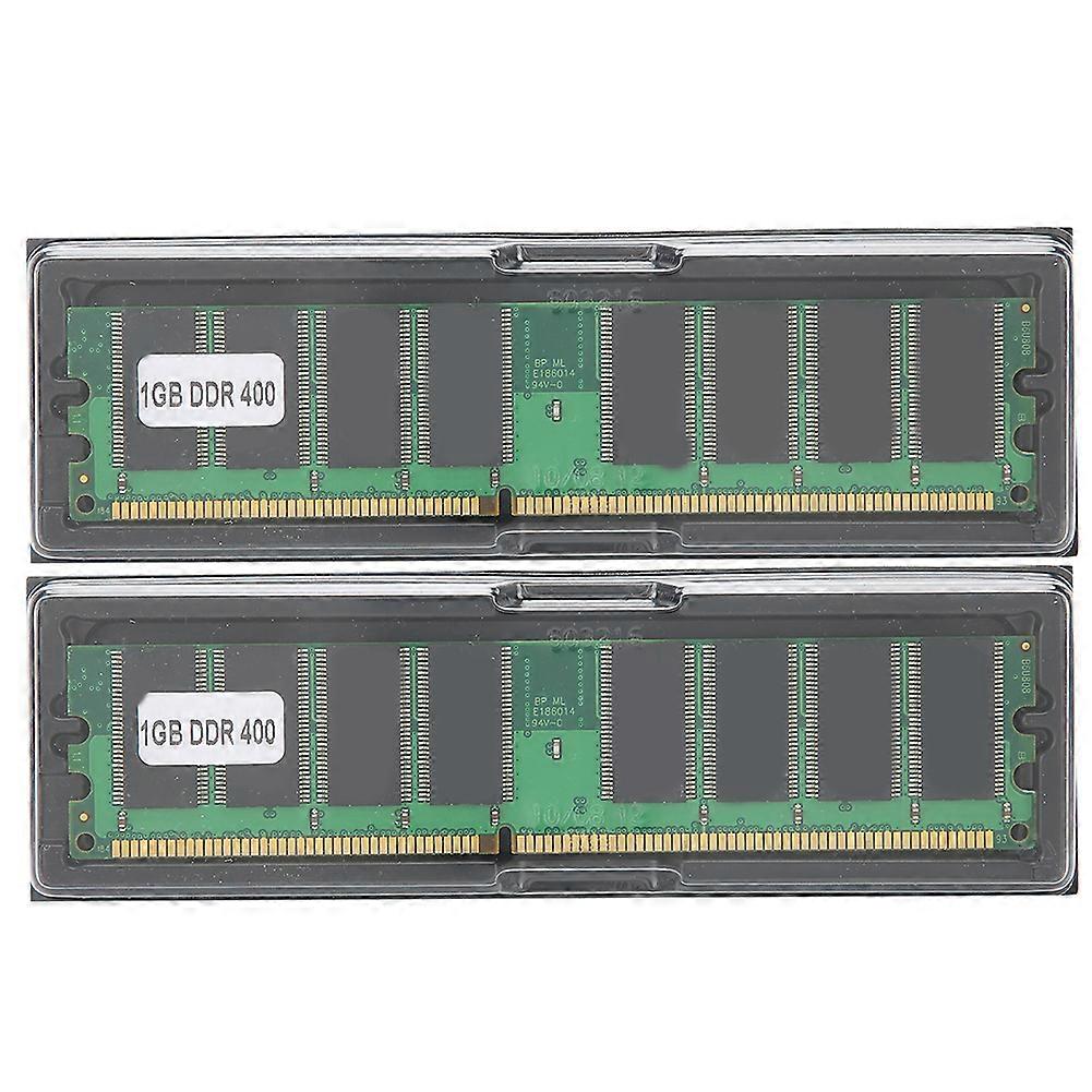 2Pcs Memory Module Desktop Computer Double‑Sided 16‑Grain DDR 1GB 400MHZ PC‑3200