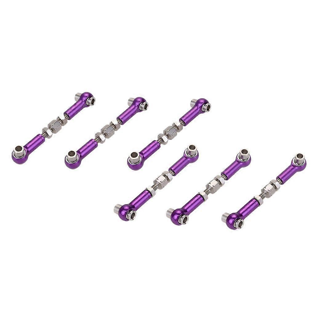 6pcs Aluminum Turnbuckle Steering Linkage for HSP Redcat ZD Racing HPI LRP Wltoys 1/12 and 1/10 RC Drift Truck Buggy Upgrade Parts, Dark Blue