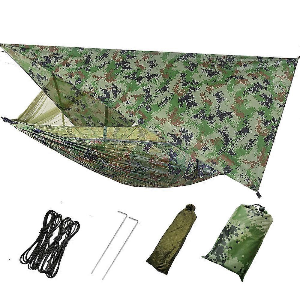Hammock with Mosquito Net, Ultralight Waterproof Nylon Portable Hammack Tarp Tent Fabric Picnic, Hanging Hammock with Tree Straps for Outdoor/Hiking/T