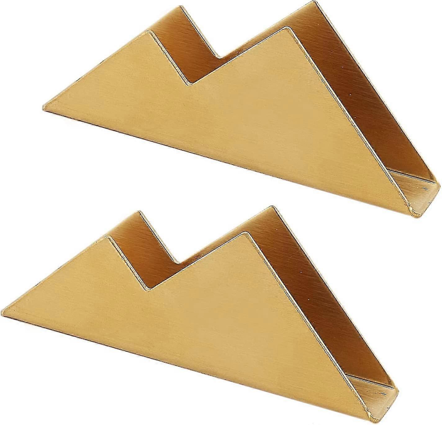 2 Pcs Business Card Holder, Stainless Steel Name Card Holder Desktop Display Stand For Home And Office Name Cards