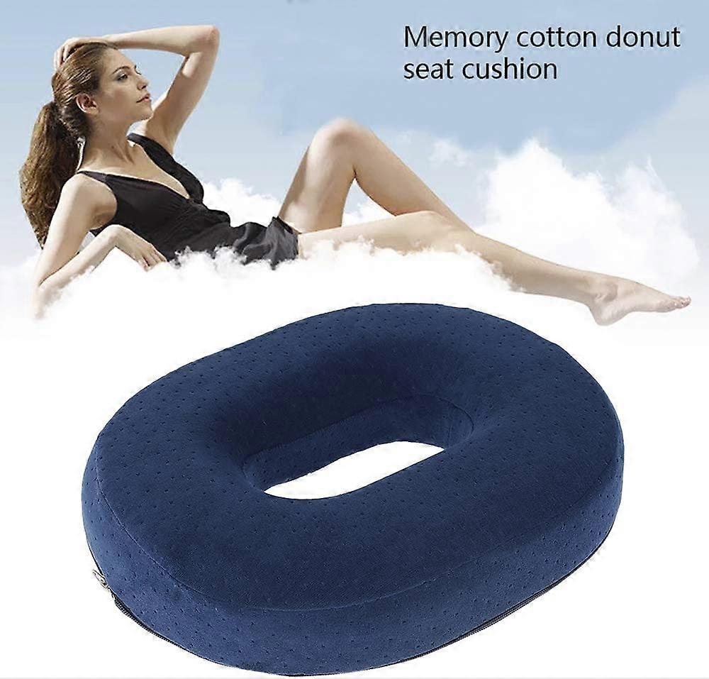 Coussin Donut Orthopédique LITSPOT En Mousse Mémoire - Bleu, 45x39.5 Cm, Neuf