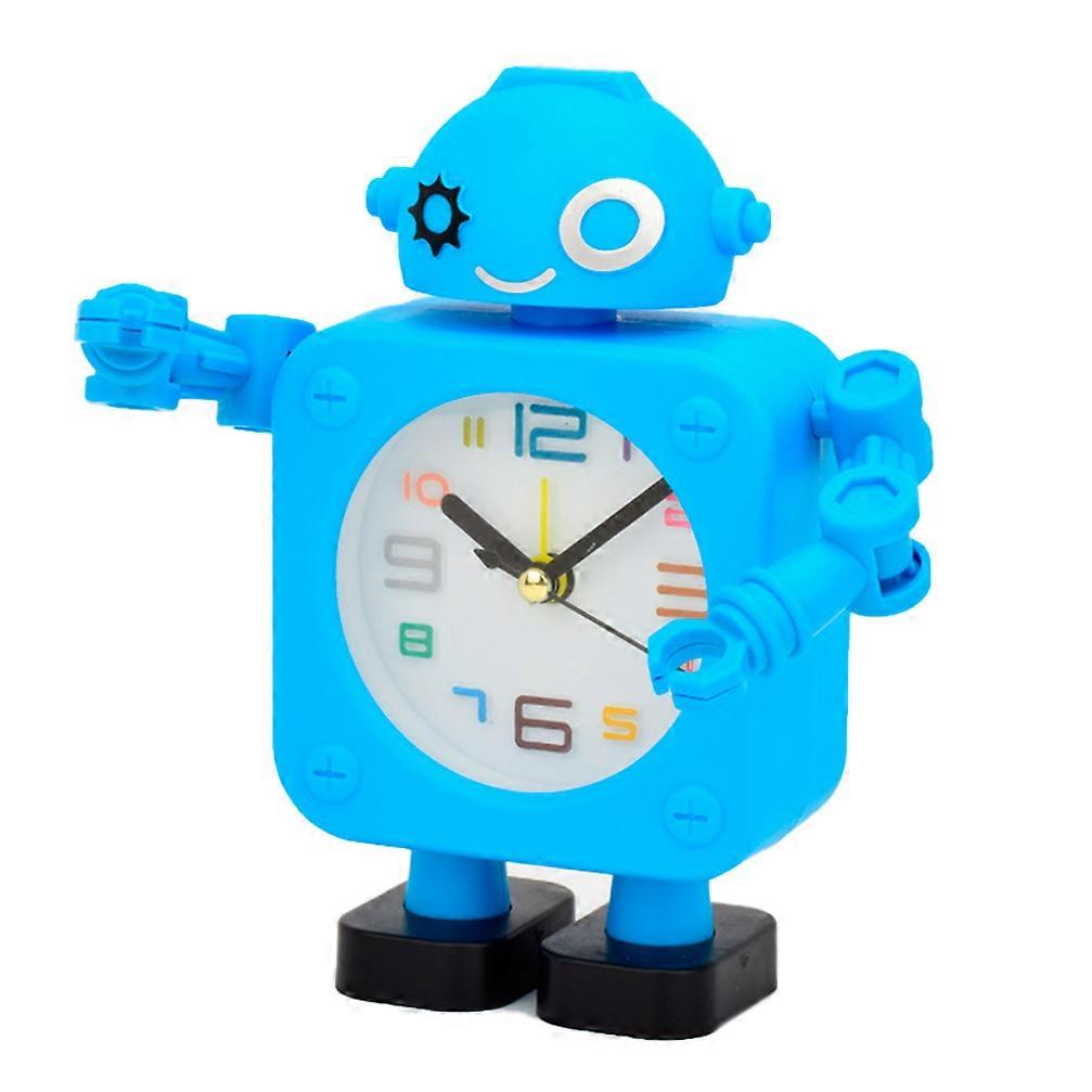 Creative robot small alarm clock novelty clock Blue plastic desk clock