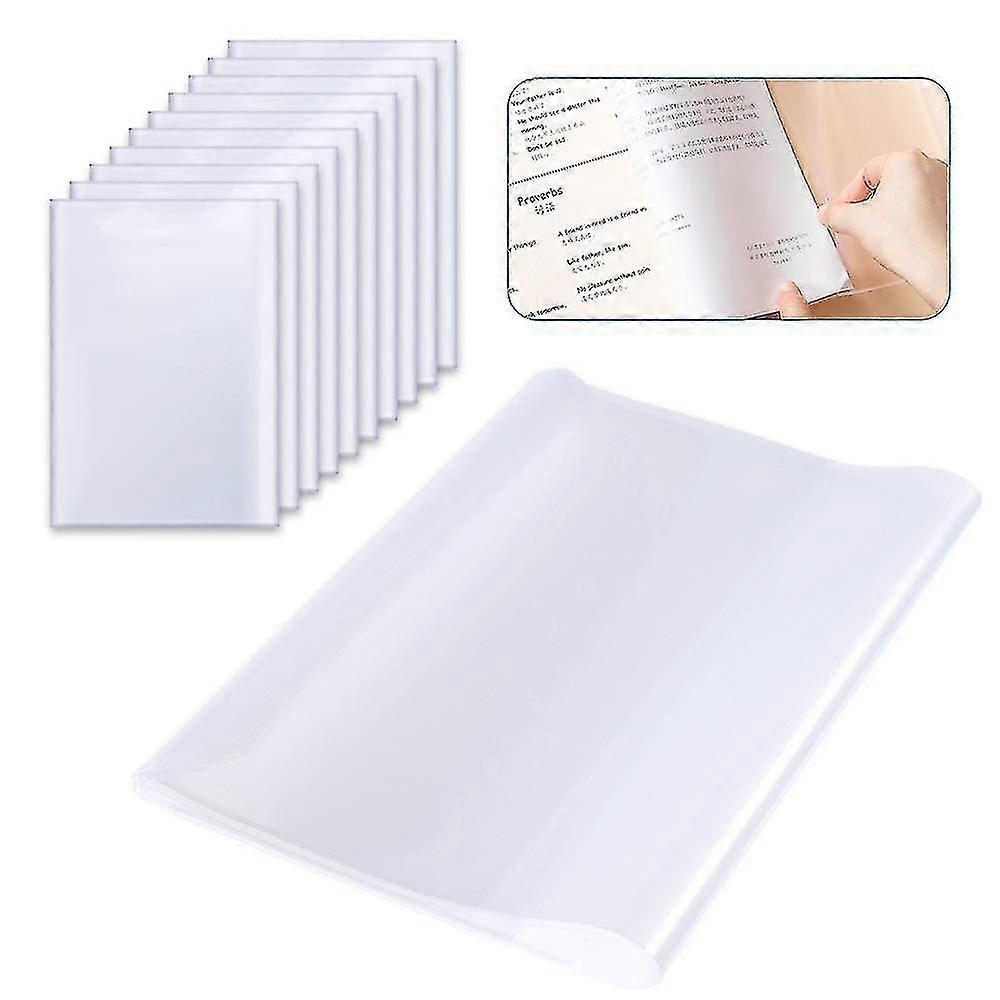 Clear Exercise Book Covers (10pcs) - A4 Size, Transparent, Thicken Plastic, Reusable & Adjustable