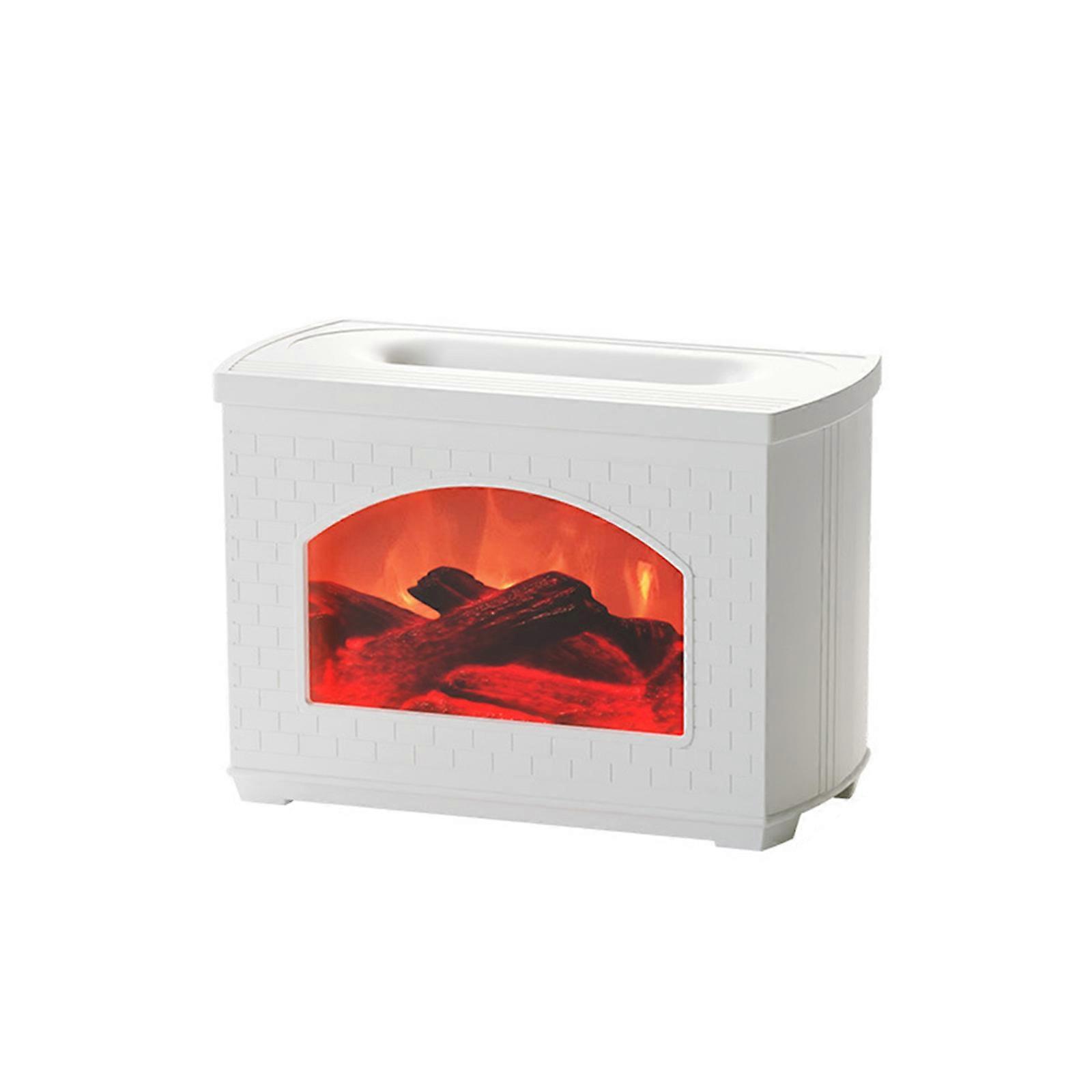 Flame Humidifier Essential Oil Diffuser with Fireplace Light for Bedroom, Fireplace Simulation Humidifier, Super Quiet 270ml