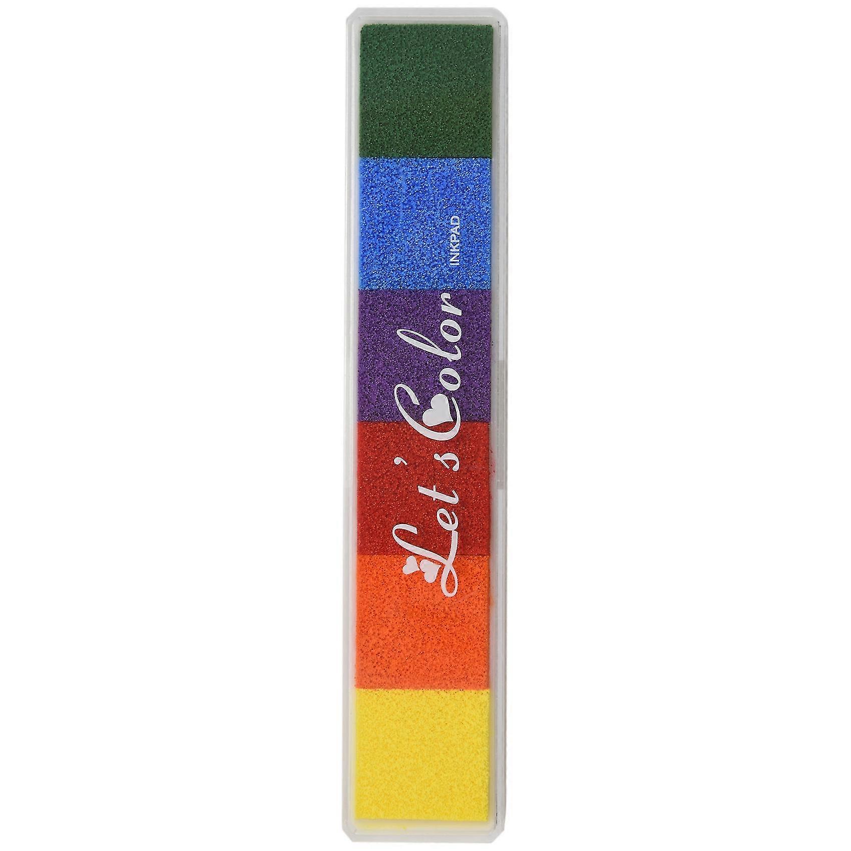Multi 6 Color Ink Pad Inkpad Rubber Stamp Finger Print Craft Non-toxic