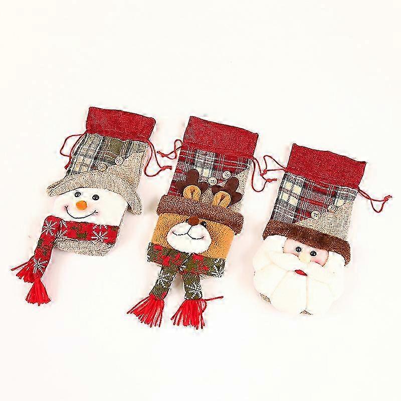 3pcs Christmas wine bottles covers Reusable