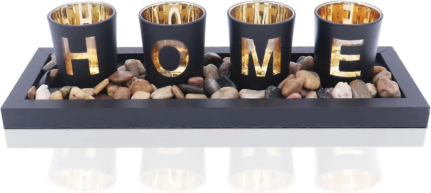 Candle Holder Set, Includes 4 Glass Cups,Table Decorations (Home)